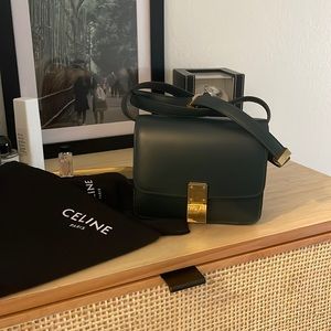 Celine mini box calfskin - Amazon dark green color